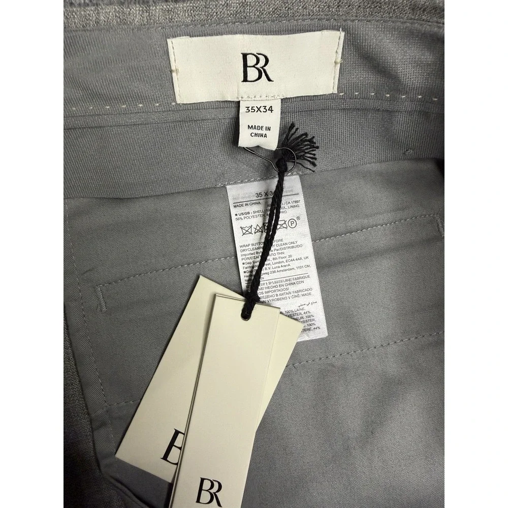 Men's Banana Republic Tailored Slim For Dress Pants Size 35x34 New Italian Wool